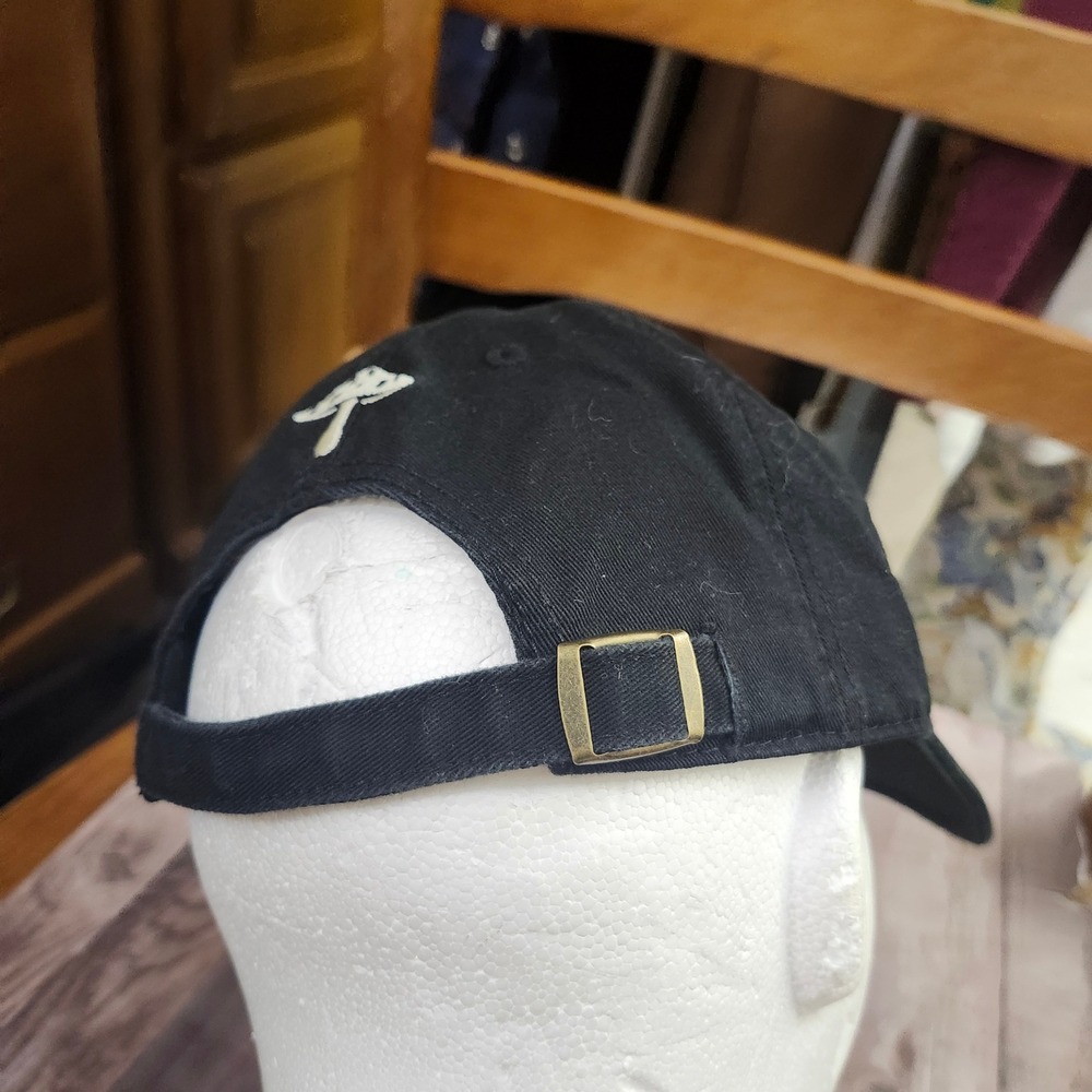 LXZG Alice Mushroom Embroidered Black Cotton Dad Hat Goblincore Retro Cap - Picture 9 of 11